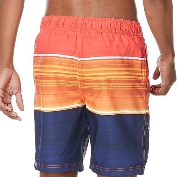 Speedo Men's Boards shorts Swim Trunk Knee Length Bon médium Orange Blue - Picture 7 of 8